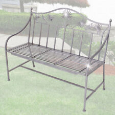 Fer Siège Banc Oiseau Fleurs Design Balcon Jardin Meuble Enduit Poudre Argent
