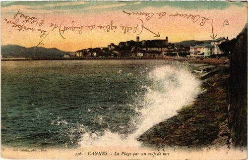 Cpa cannes plage par - la,