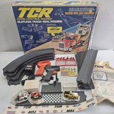 Vtg 1977 Ideal TCR Racing Rigs Jam Roadway Slotless Track Set w/Box - Incomplete