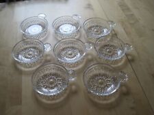 8 round and hollow glass cups. Vintage Table Decor Item