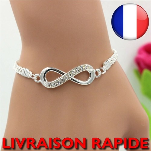 Bracelet infini strass argent - bracelet,