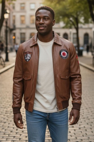 Veste cuir aviateur - cuir,