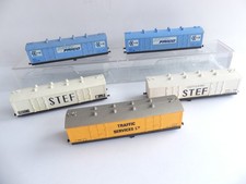 JOUEF 5 CRATES COVERED WAGONS WITHOUT BOGIES STEF INTER FRIDGE TRAFFIC SERVICES