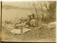 Germany, Vintage Silver Print Picnic Break.  Silver Print d&#039;