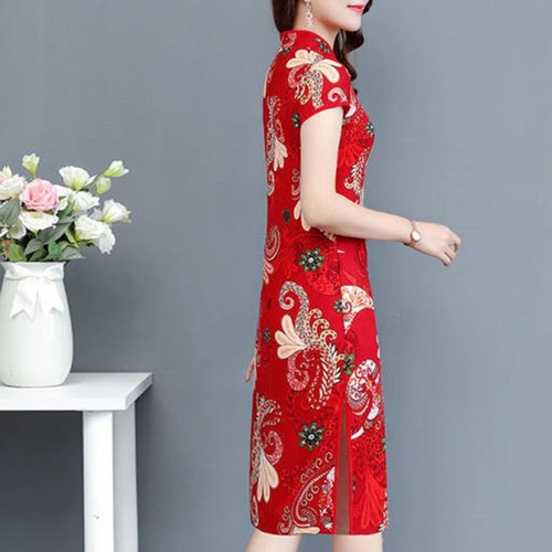 Robe longue femme cheongsam - robe,