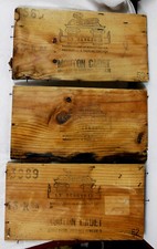 rare 3 antique panels print box wine Bordeaux 1960 SHEEP CADET ROTHSCHILD