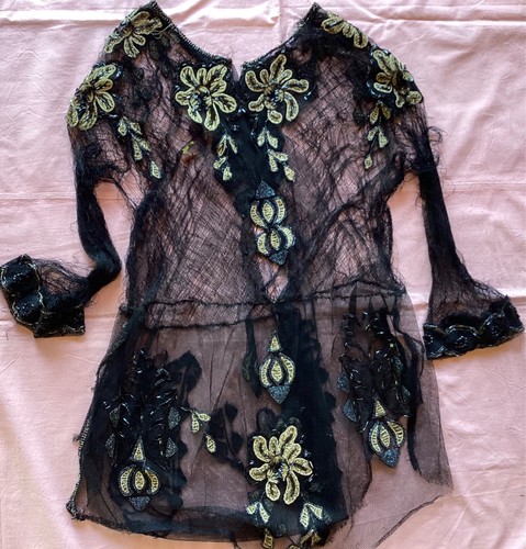 Sur robe ancienne filet - sur-robe, noir