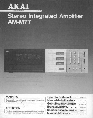 Akai m77 amplifier owners - am-m77,