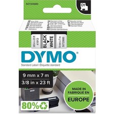 [S0720680] DYMO Cassettes de ruban encreur D1 noir/blanc 9 mm x 7 m