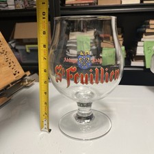 St. Feuillien Belgian Beer Glass Extra Large 10” Tall 5”wide Rare!