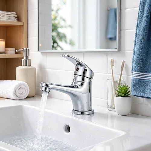 Mitigeur lavabo chromé - de,