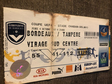 Ticket  )) BORDEAUX V TAMPERE - UEFA CUP 2007/2008