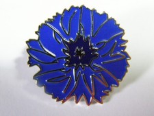 Bleuet insigne boutonnière émaillé monté sur pin's NEUF