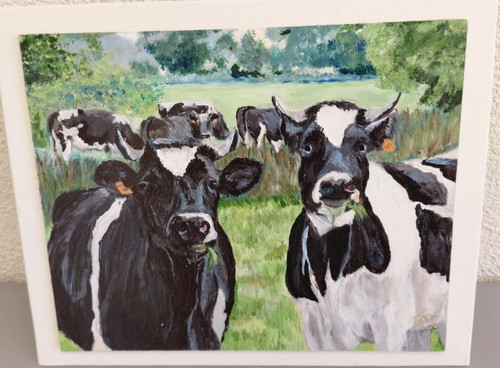 Tableau acrylique troupeau - tableau,