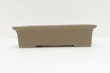 Bonsai Tree Pot Unglazed Rectangular Width 34.5 cm (13.58 inches) Brown Green
