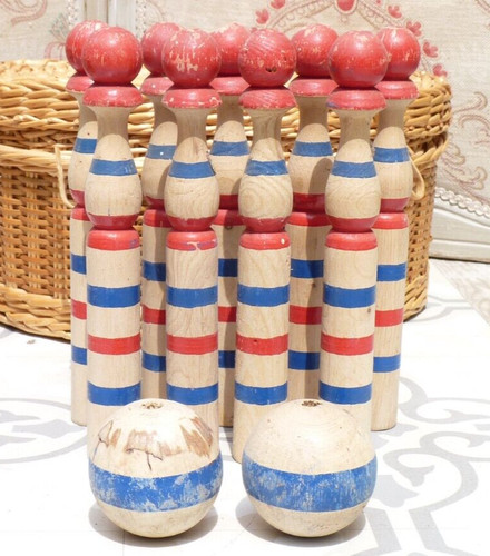 Jouet ancien jeu quilles - jouet,