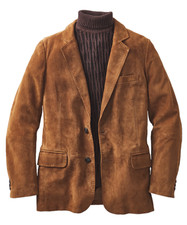 Blazer homme 100 % cuir daim véritable marron daim pur manteau à deux...