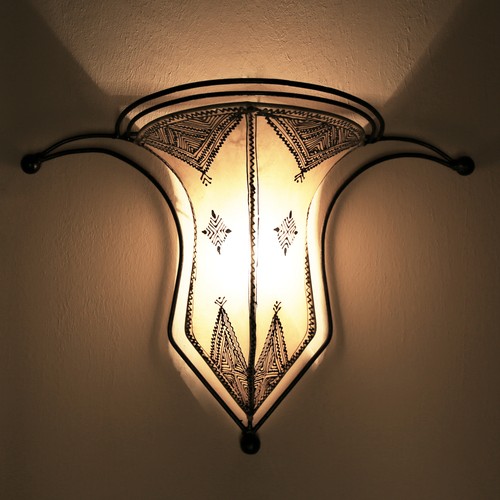 Grande lampe murale cuir - grande, en
