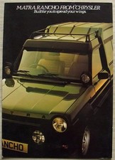 CHRYSLER MATRA RANCHO UK Car Sales Brochure 1979-80 #C9560/1/100