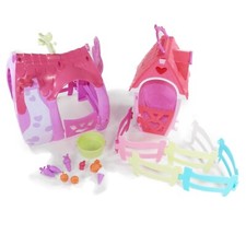 2012 Zhu Zhu Pets Ponies Pink Gable Stable Cottage Coral Playset Cepia Toys