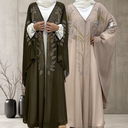Abaya noire papillon strass - papillon,