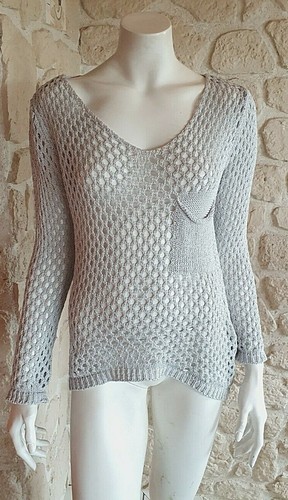 Haut ajouré gris neuf - , talia