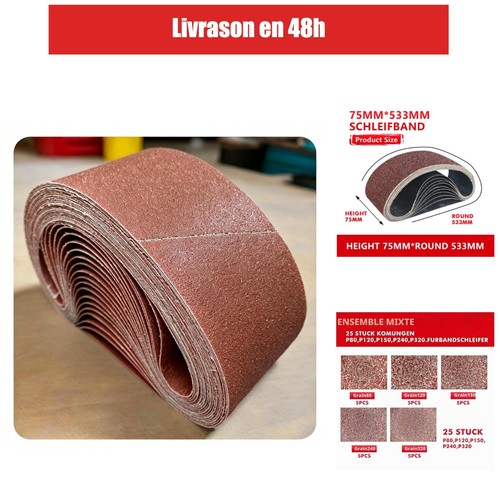 Lot bandes abrasives 75 - lot,