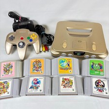 Lot Console Nintendo 64 N64 Gold avec Manette + 8 Jeux Testés Fonctionnels Japon