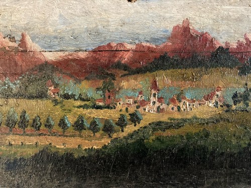 Peinture huile bois 1920 art - bois,