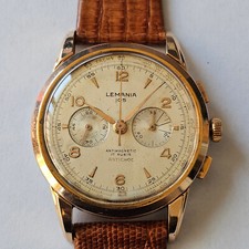 LEMANIA 105-CHRONO-MANUAL-ROSE GOLD PLATED-50S-LEMANIA 1270-OVERSIZE (38MM)