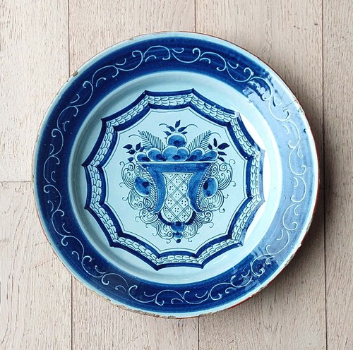 Plat delft bouquet 19eme - plat,