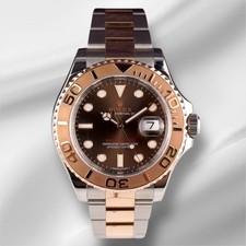 Rolex Yacht-Master 40mm Huître 18k or Rose & Acier Montre Chocolat Cadran 116621