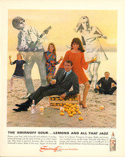 Smirnoff Vodka Sour Poster Retro Beach Party Lemon Ad - 12X16/16X20/18X24/24X36