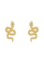 Boucles D'Oreilles En Or Serpent Cobra Enroulé