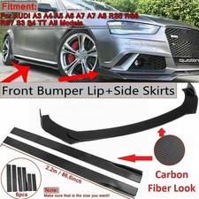 Pour AUDI A3 A4 A5 A6 Carbone Style Spoiler Avant Lèvre Tasse + Bas de Caisse