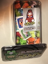 Lot 22 Assorted Go Go Toys With Metal container And stickers