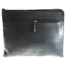 Sac À Main Berluti Calligraphie Au Grand Jour Deuxième Pouch Case Noir Marine