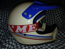 Vintage BELL MOTO X   MX RACING HELMET  LARGE  WHITE , HONDA ,OAKLEY GOGGLES,85 