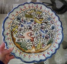Large Hand Decorated Earthenware Wall Plate / Art-Earthenware