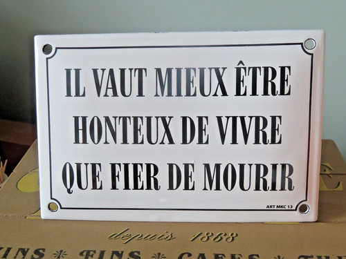 Plaque émaillée bombée - , il