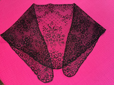 Mantilla, shawl, shawl, black tulle floral decor