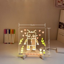 Pour Enfants LED Tableau d'écriture DIY Set avec Tableau Acrylique 7 Stylos Cou
