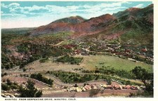 Old postcard - USA - Manitou From Serpentine Drive, Manitou, Colo.