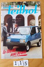 TEILHOL 325/400 TD TLX Microcar Sans permis Voiturette 6 pages FR 198? Catalogue