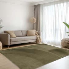 Tapis vert doux et soyeux effet lapin brillant
