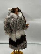 TONNER DOLL LONG FAUX FUR COAT.   OOAK