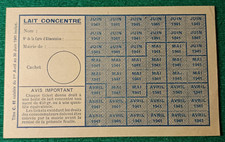 CONCENTRATED MILK FEEDING CARD - BLANK LEAF 1941