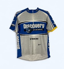 NIKE DISCOVERY CHANNEL TEAM JERSEY TREK VELO CYCLING TEAM VINTAGE SHIRT MEDIUM