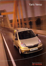 Toyota Yaris Verso 2001-2002 UK Market Sales Brochure 1.3 GS & GLS