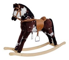 Grand cheval à bascule Cheval en peluche Cheval en bois tacheté